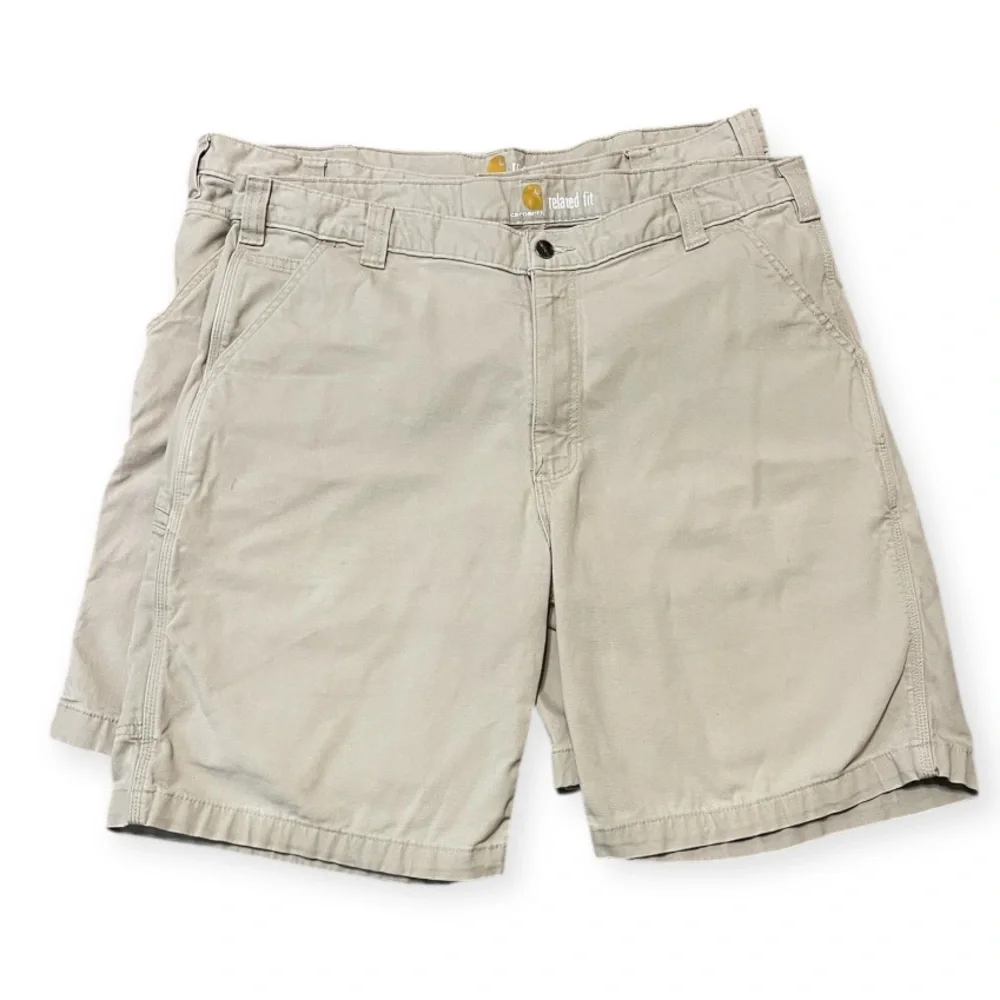 2 Pairs Carhartt Men's Rugged Flex Relaxed Fit Canvas Work Shorts Size 40